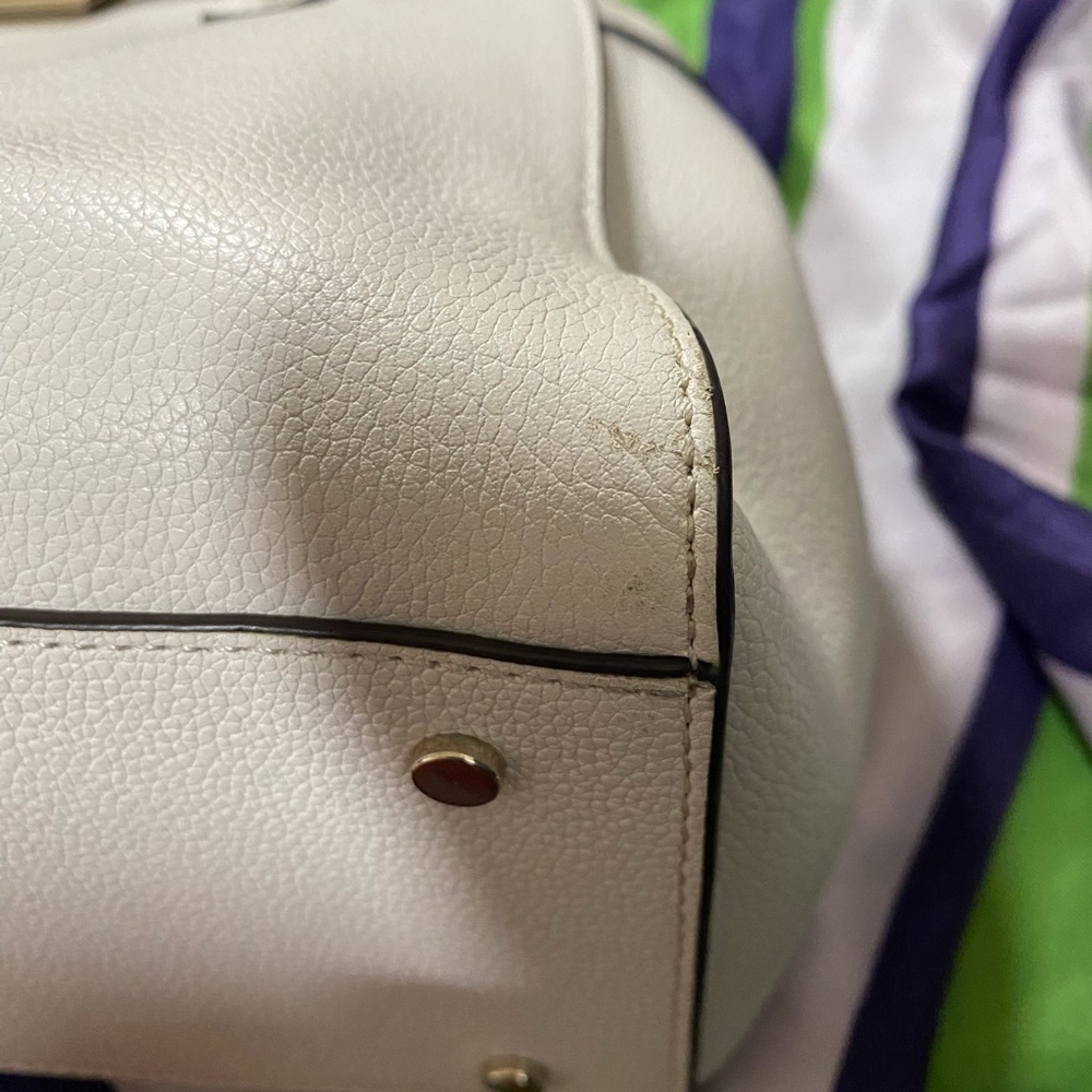 Kate Spade ♠️ Lucia Medium Crossbody Leather Satchel in Parchment (White) - Picture 17 of 17